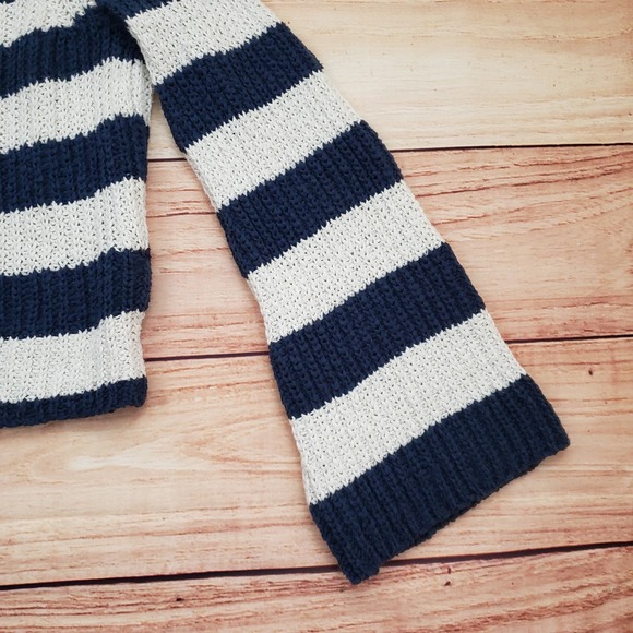 Pilcro‎ Sweater Womens Medium White Striped Knit Cropped Bell Sleeve Pullover - Picture 5 of 9